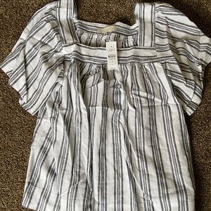 Loft striped peasant top